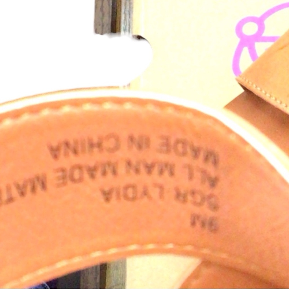 Sugar Tan Sandals with Crisscross Straps and Platform Sole size 9 NWT - Picture 7 of 7